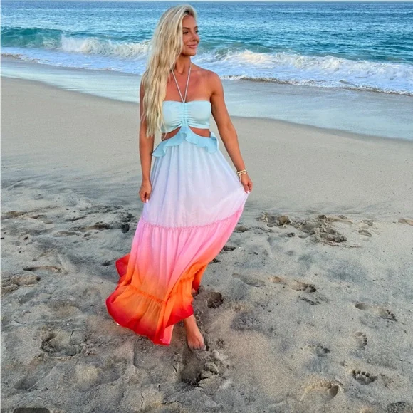 NWT SUNSET OMBRE MAXI - Picture 3 of 5